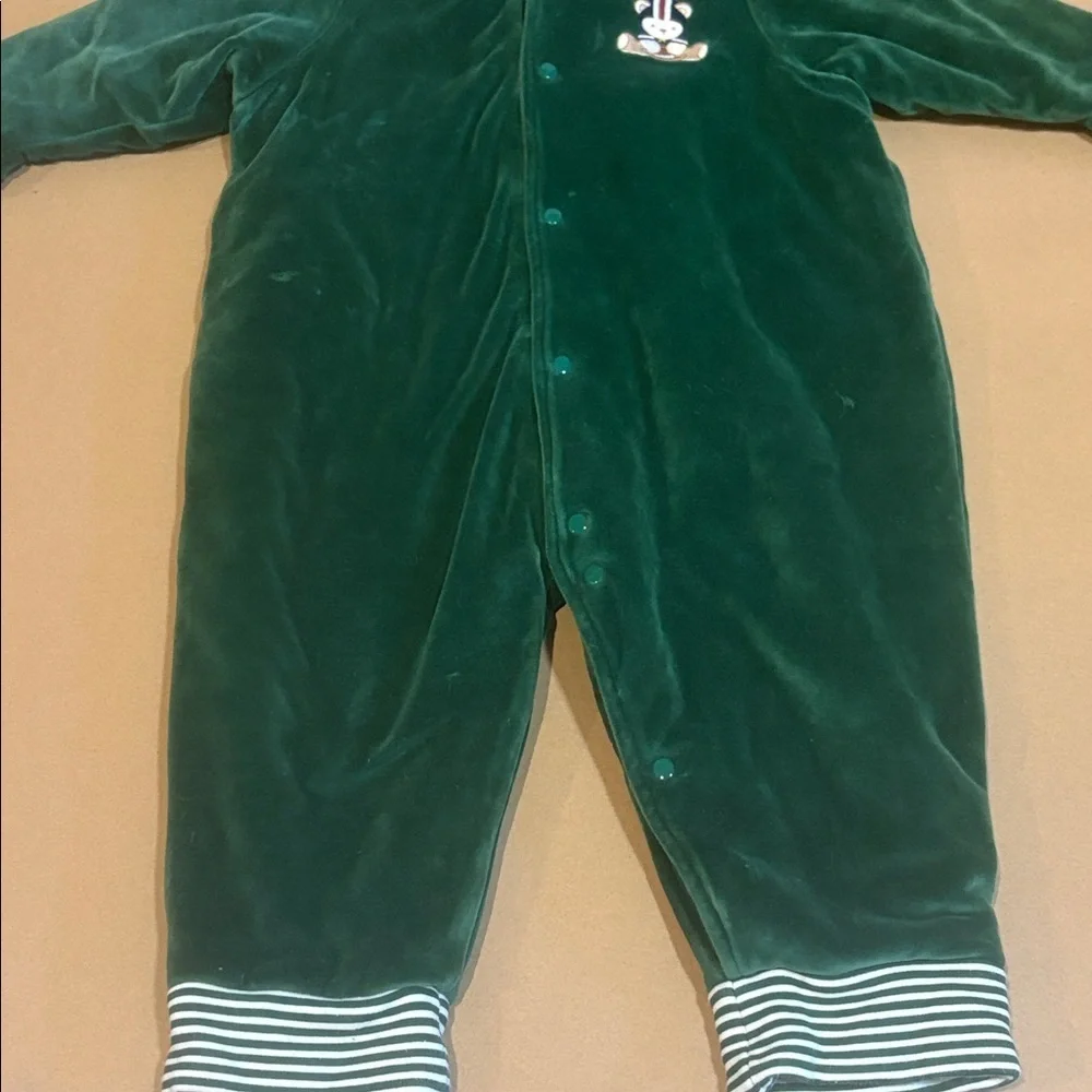 First impressions baby boy bear vintage velour cozy